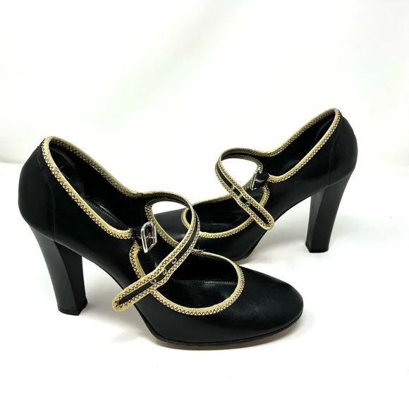 MARC by MARC JACOBS black leather Mary Jane heels, made in Italy